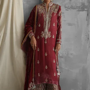Luxury Rose Pink Pure Velvet Kurta Set