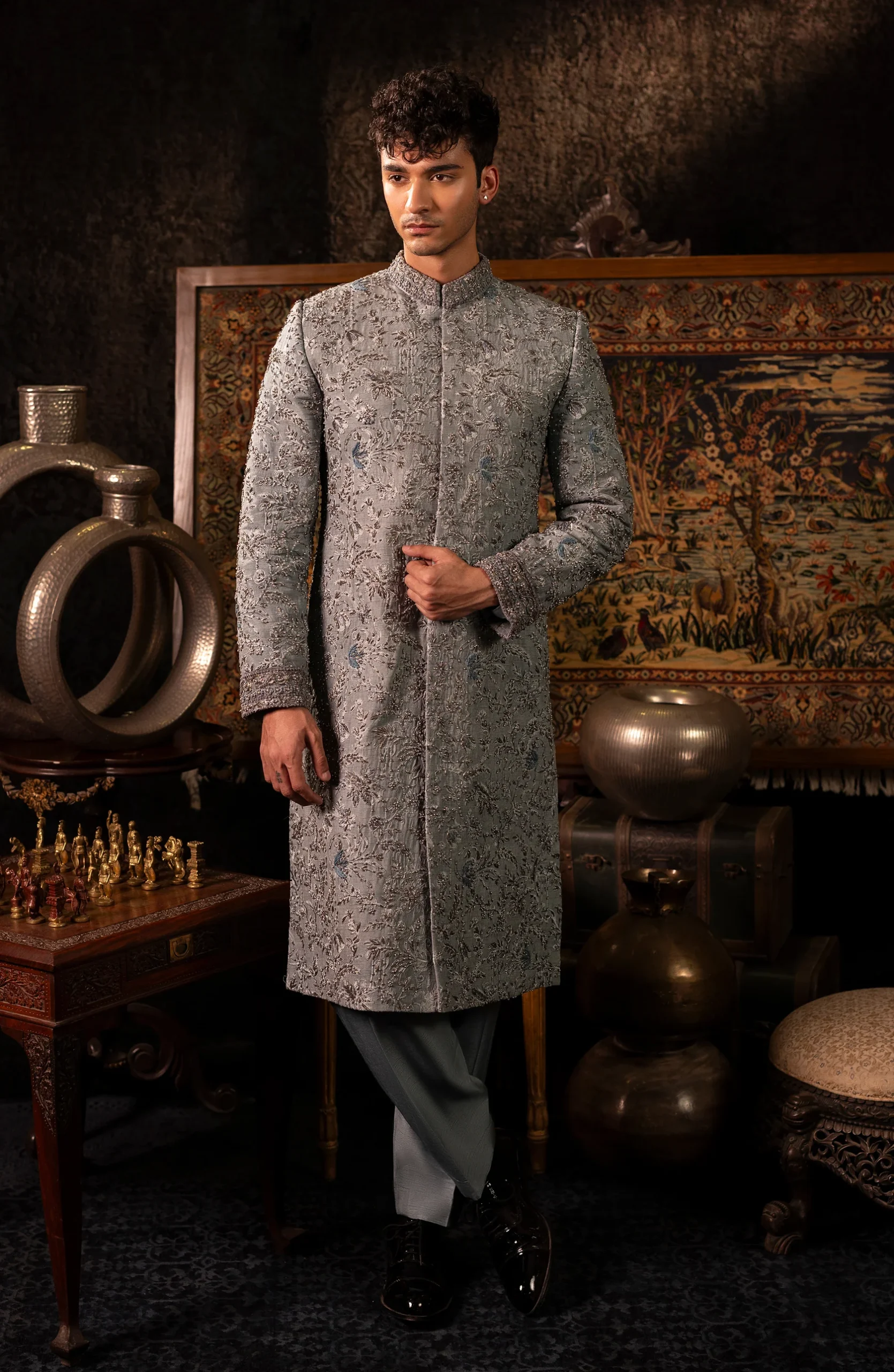 Frosted Grey Sherwani