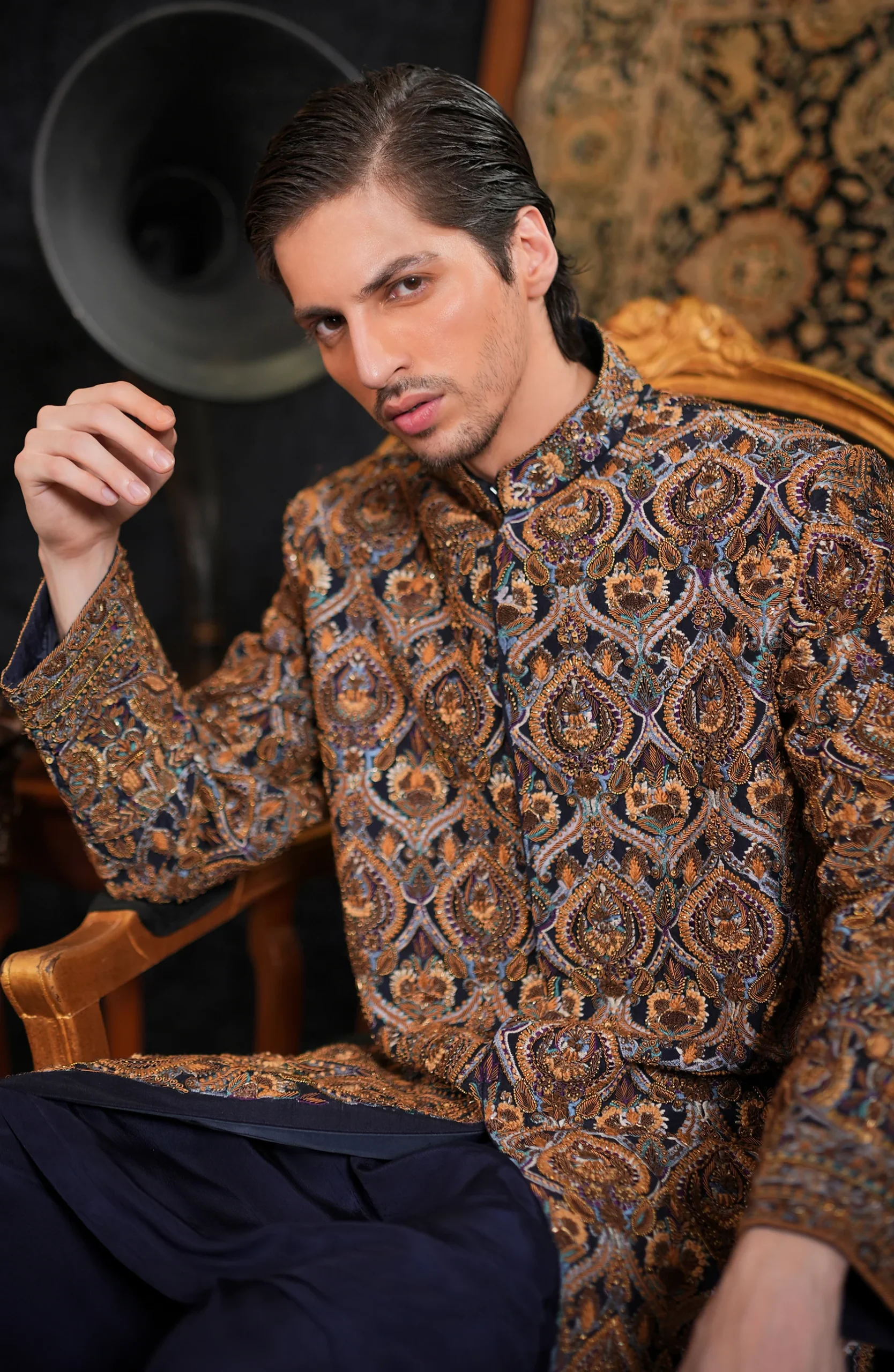 Blue Cascade Sherwani - Image 6