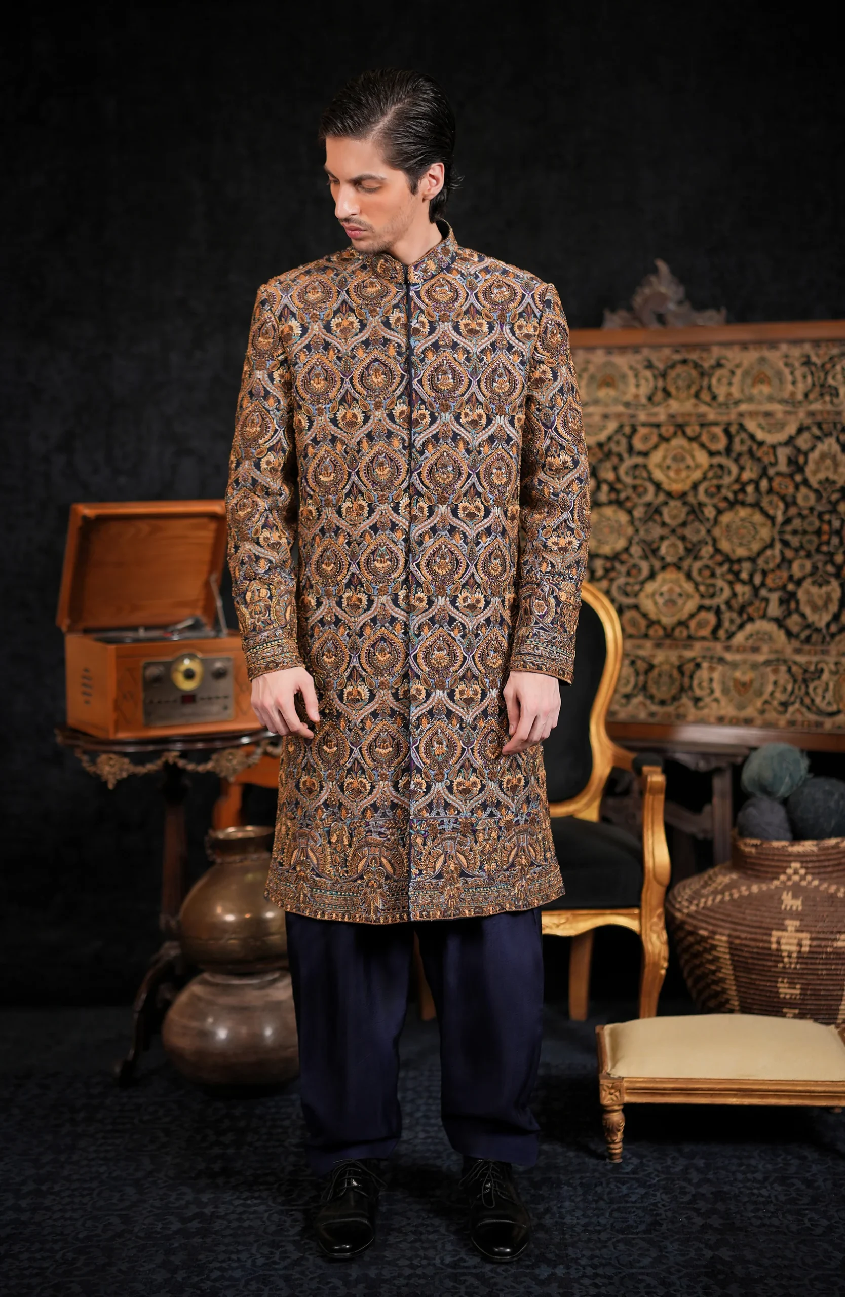 Blue Cascade Sherwani - Image 5