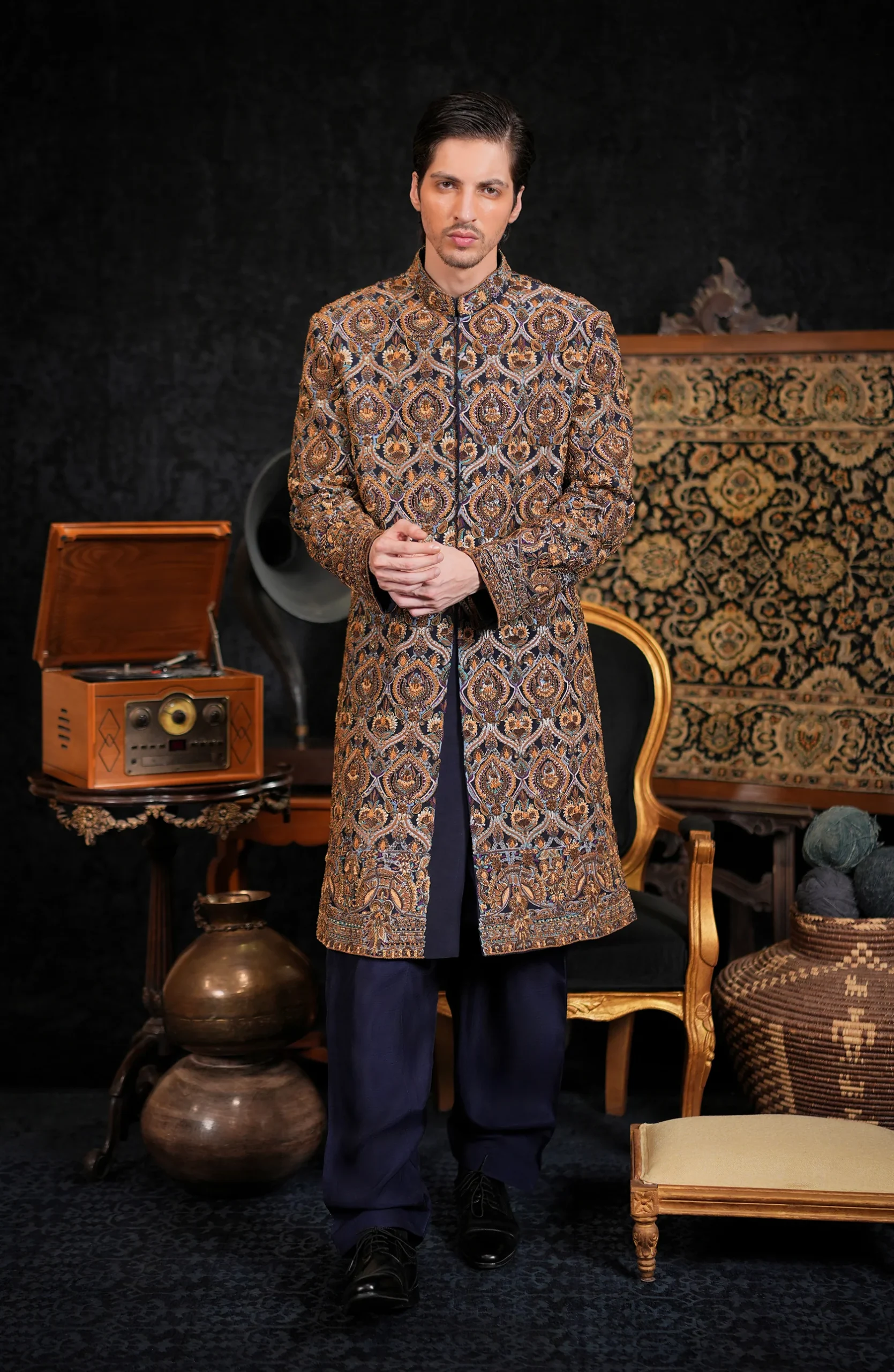 Blue Cascade Sherwani - Image 4