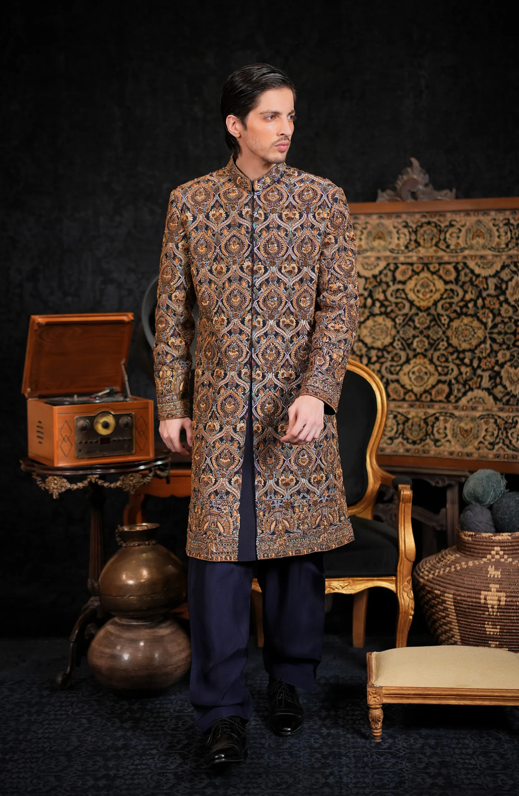 Blue Cascade Sherwani - Image 3