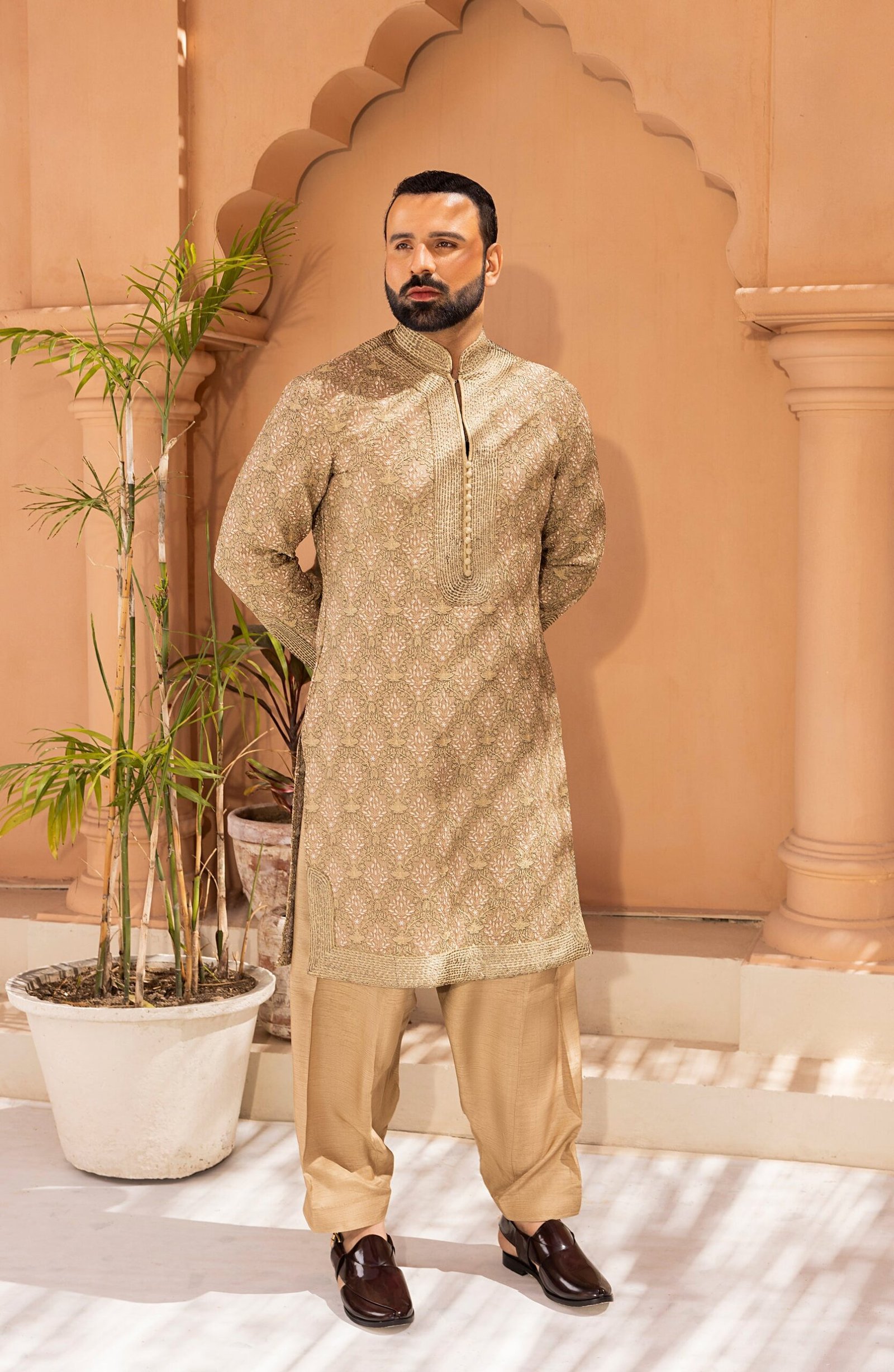 Sandstone Embroidered Kurta Shalwar Kameez