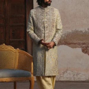 Regal Light Beige Sherwani